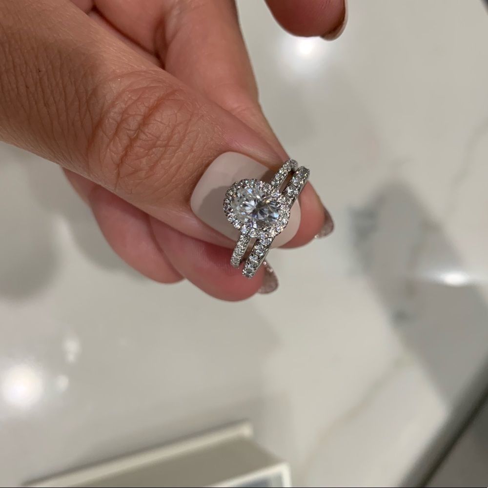 ♦️Rare oval halo moissanite diamond bridal ring♦️ - Picture 5 of 16